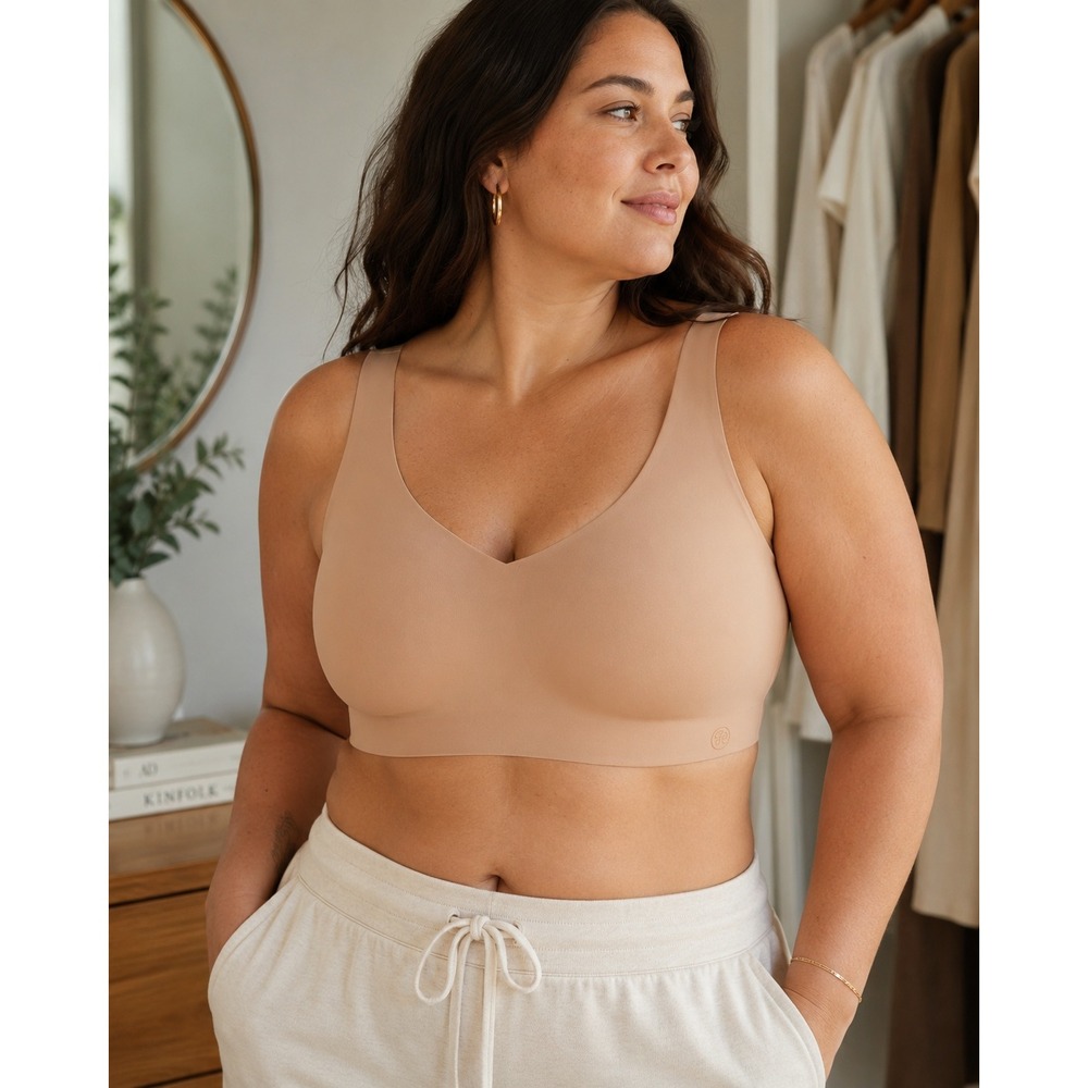 Honeylove SoftForm Wireless Seamless Smoothing Support Bra Sand Nude 2X
